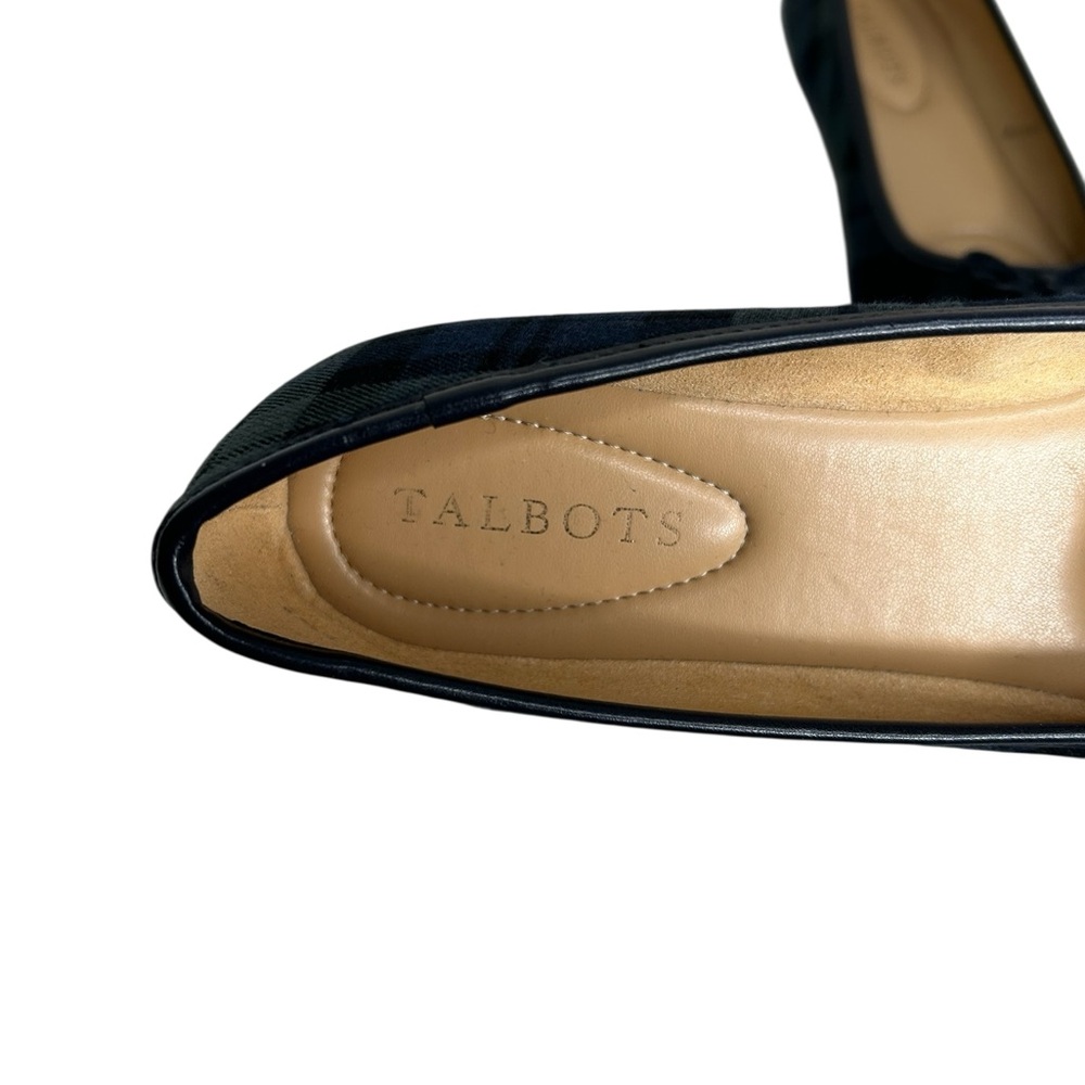 Talbots Women's Penelope Black Watch Navy/Green Plaid Tassel Ballet Flats Sz 7 - Picture 6 of 11